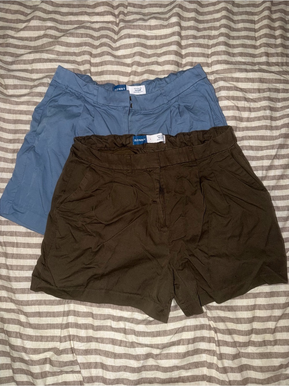 Old Navy Women's Blue and Brown Casual Shorts - 2-Pack